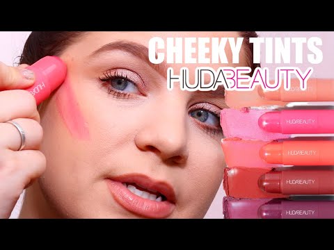 HUDA BEAUTY CHEEKY TINT BLUSH STICK REVIEW APPLICATION + SWATCHES ALL 5 SHADES