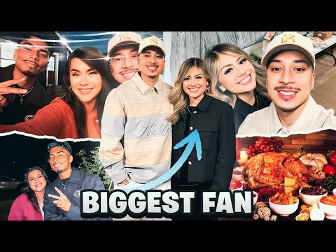 I CRASHED MY BIGGEST FANS THANKSGIVING DINNER!!!  (SHE FREAKED OUT)