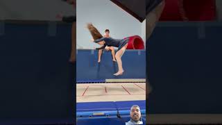 He got the best view 😀 #flip #gymnast #sports #backflip #funny #ytshort #trending #shorts #jump