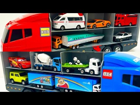 【トミカ】トミカのミニカーを開封してブルーコンボイに収納します☆Open the Tomica minicar and store it in the Blue Convoy Long ver