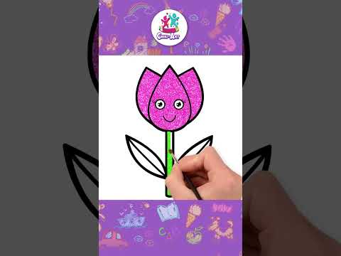 Easy Tulip Flower Drawing for Beginners  🌷 #shorts #flowers