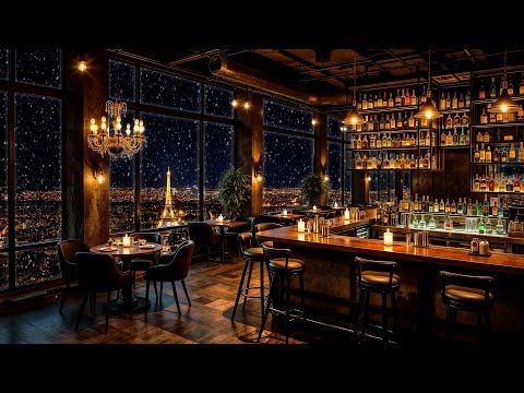 Paris Jazz Lounge & Gentle Saxophone Jazz Music in Cozy Bar Ambience for Stress Relief, Relaxing