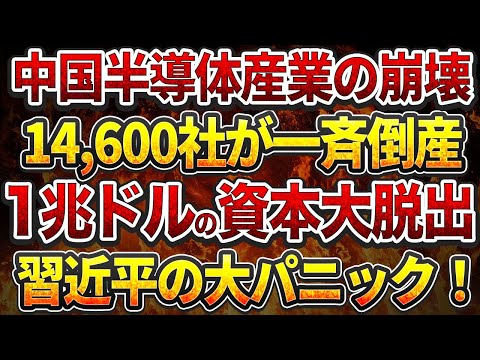 中国半導体産業の崩壊！14,600社が一斉倒産！1兆ドルの資本大脱出！100人超の億万長者が中国から逃避！中国経済システムの崩壊が始まった！社会保障制度の破綻！