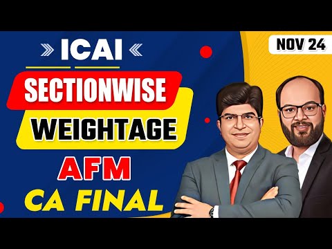 ICAI Section Wise Weightage Advanced Financial Management | CA Final Nov 24 | AFM Most Imp Chapters