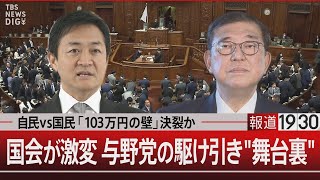 自民vs国民「103万円の壁」決裂か　国会が激変 与野党の駆け引き"舞台裏"【12月19日(木)#報道1930】| TBS NEWS DIG