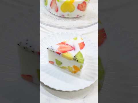 Fruit Milk Agar-agar Cake Recipe#shorts