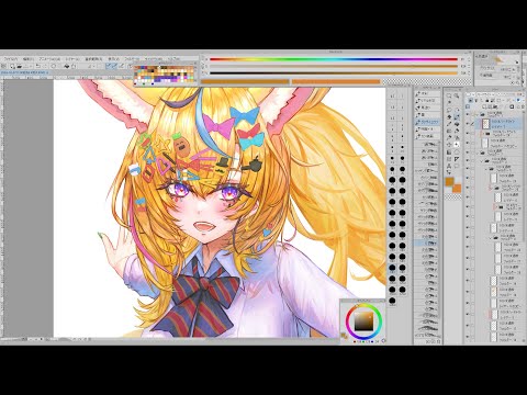 無言で作業垂れ流し【お絵かき/尾丸ポルカ】