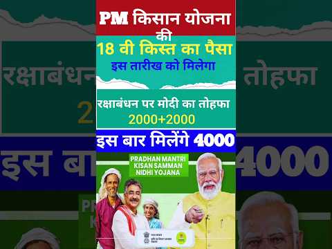 🔥🔥pm kisan 18vi kist kab aayegi। pm kisan 18th installment date 2024 ।#pmkisanyojana  #shorts #short