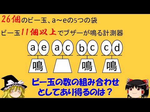 【論理クイズ】「袋に入ったビー玉の数はいくつ？」　式で解く？サムネの図で解く？【ゆっくり解説】