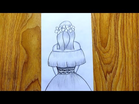 How to draw girl step by step  | very easy sketch for beginners | drawing tutorial