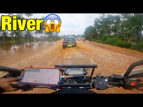 🌊RIDING IN FLOOD ⛈️HEAVY RAIN FOR 🕜 7 HOURS STRAIGHT ON BIKE