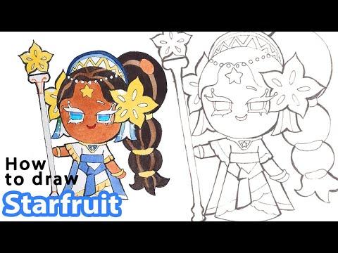 How to draw Starfruit Cookie from Cookie Run Ovenbreak