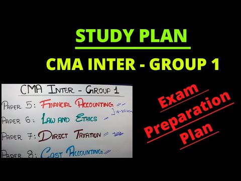 Study Plan Group 1 | CMA Inter | CMA | June 2020 | CMA Junction