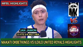 Makati OkBetKings VS Iloilo United Royals | Full Game Highlights | MPBL 2023 Regular Season #mpbl