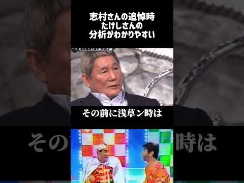 【たけしさん】志村けんさん追悼時に語った「ひょうきん族↔︎ドリフ」の比較比喩がわかりやすかった✨ #shorts #たけし#ビートたけし#北野武#志村けん#マックボンボン