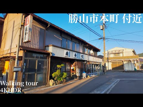 Evening stroll in the vicinity of Honmachi, Katsuyama City, Japan 4KHDR 夕時の勝山市本町 付近散策 福井県勝山市