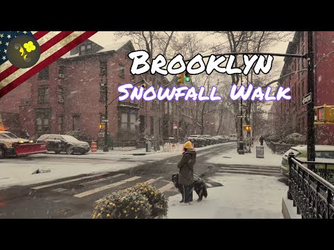 Magical 🗽NYC Snowfall 🌨️🎄❄️: 4K Walking Tour Through Brooklyn Heights