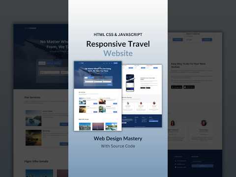 Responsive Travel Website Using HTML CSS And JavaScript  #webdevelop #webdesign #htmlcsstutorial