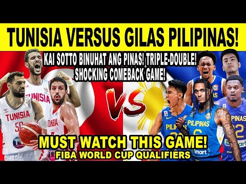 GILAS PILIPINAS vs TUNISIA - Grabe Kai Sotto Sobrang Lakas! Nagpaulan ng Tres! FIBA Qualifiers 2k