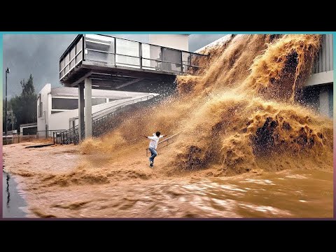 壊滅的！襲い来る鉄砲水をカメラが捉えた!