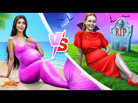 Pregnant Mermaid VS Pregnant Vampire || Crazy Pregnancy Hacks and Funny Situations