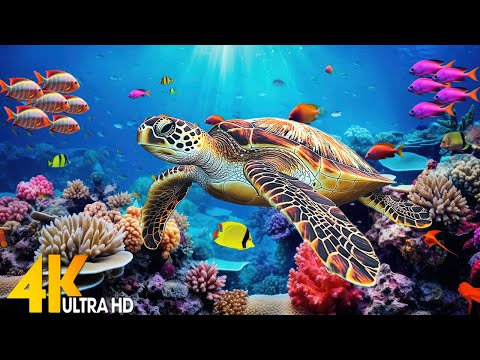 Ocean 4K - Sea Animals for Relaxation, Beautiful Coral Reef Fish in Aquarium(4K Video Ultra HD) #7