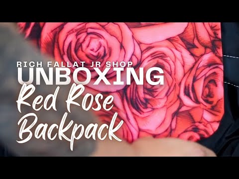 Unboxing a Printify Unisex Casual Shoulder Backpack from the Red Rose Collection