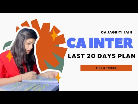 Last 20 Days - Game changer Advice 🎯😳| CA Inter Jan 2025 | CA Jagriti #ca #cainter #studytips