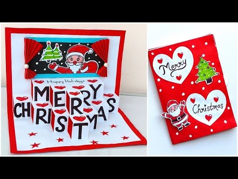 Merry Christmas pop up card 2023 / Christmas greeting card handmade / christmas card making