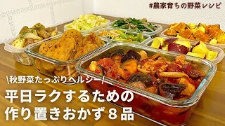 1品15分でできる秋野菜おかず8品！レンジにお任せ副菜5品＋メインおかず3品【1週間の作り置き】