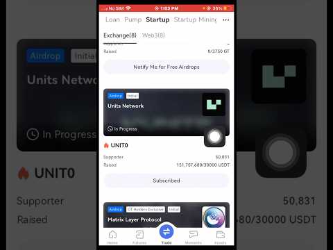 Gate.io Startup Initial Free Offering: Units Network (UNIT0) 🤑