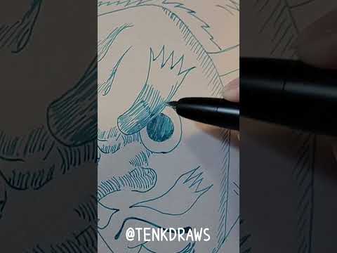 Drawing anime with fountain pen #urokodaki #demonslayer #drawing