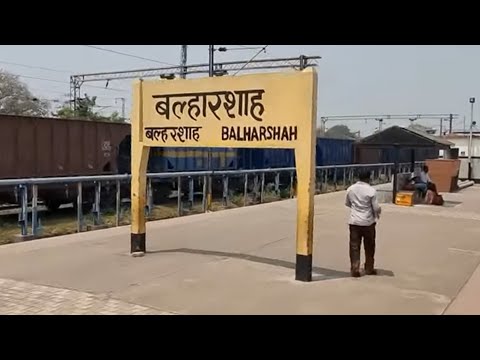 Balharshah Junction railway station 12723/Telangana Express Arriving Departing, Indian Railways 4kHD