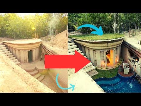 Spend 110 Days To Build The Most Pretty Roof And Underground Hut With Swimming Pool