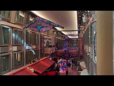 Royal Caribbean Adventure of the Seas (2024) Glass Elevators View of the Promenade