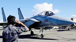 F-15J Eagle fighter jets of the Japanese Air Force in Alaska.