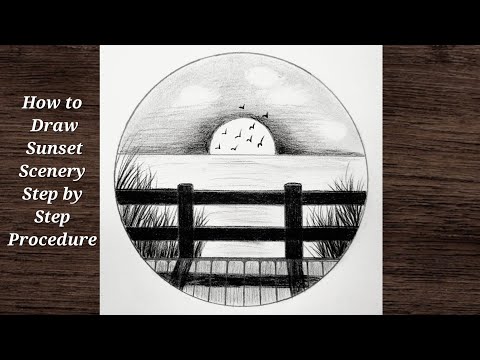 Pencil Sketch of Scenery step by step procedure | Pencil Drawing