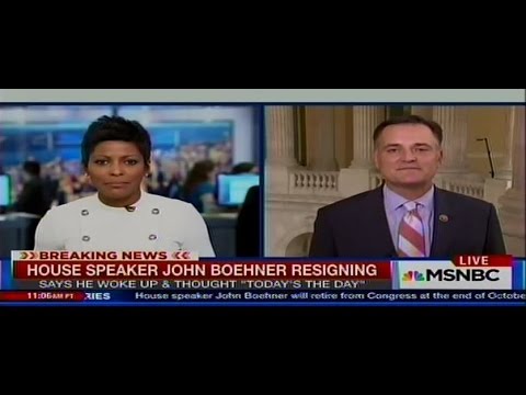 Rep. Messer talks with Tamron Hall about Speaker Boehner's decision to resign