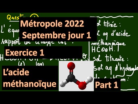 Exercice de physique-chimie, classe terminale générale,métropole 2022,exercice1, part 1