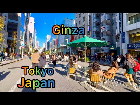 [4K] Walking Tour From Shimbashi to Ginza. Tokyo, Japan.