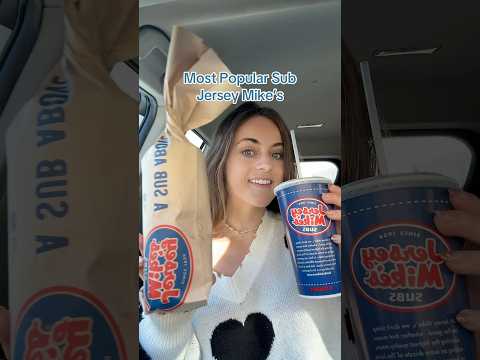 Trying the Most Popular Sub from Jersey Mike’s 🥪❤️💙 #jerseymikes #jerseymikessubs #subsandwich