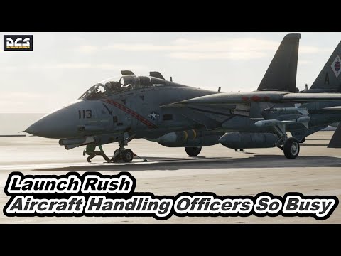 U.S.NAVY Air Craft Carrier launch Rush Aircraft handling officers So Busy ! DCS World