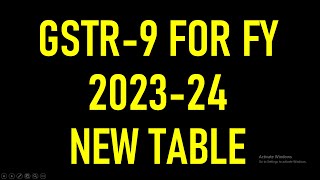 NEW TABLE AND ADJUSTMENTS IN GSTR-9 FOR FY 2023-2024 | GST RETURN UPDATE