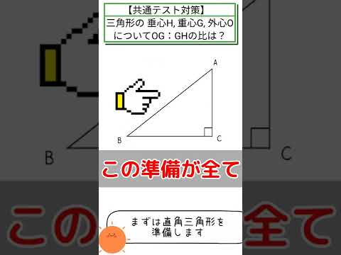 【共通テスト】外心･重心･垂心の美しい関係。忘れた時の思い出し方【オイラー線】