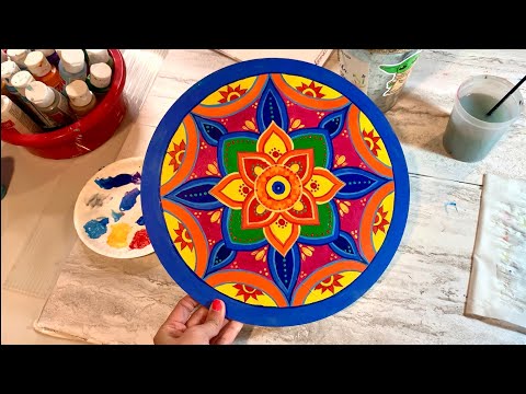 How I Make Mandala On Wood | Mandala Painting on Wood using Acrylic Paint