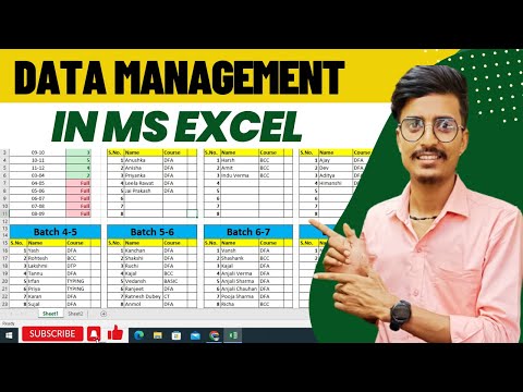 Data management in excel || Office, School, Insstitute data management | advance format #excel