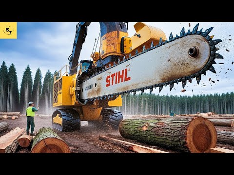 The World's Fastest Chainsaw Machines: Extreme Tree Cutting and Stump Removal in Action #10