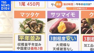 秋の味覚！値段一覧2022年　安くなったものは？調べました｜TBS NEWS DIG