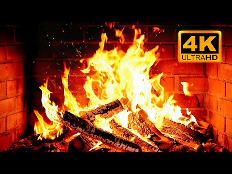 🔥 Cozy Fireplace 4K (12 HOURS). Fireplace with Crackling Fire Sounds. Fireplace Ambience