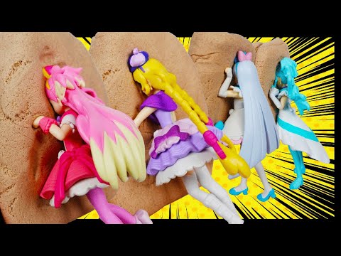 プリキュアたちがめり込んだ！大人気めり込ませシリーズ！？キミはどのプリキュアかわかるかな？【わんだふるぷりきゅあ】